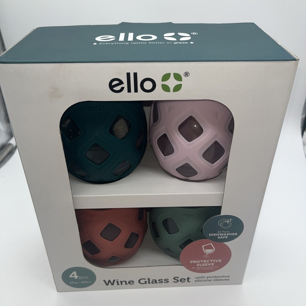 Ello Stemless Wine Glass Set 4 Glasses 17 Oz - Picture 2 of 15